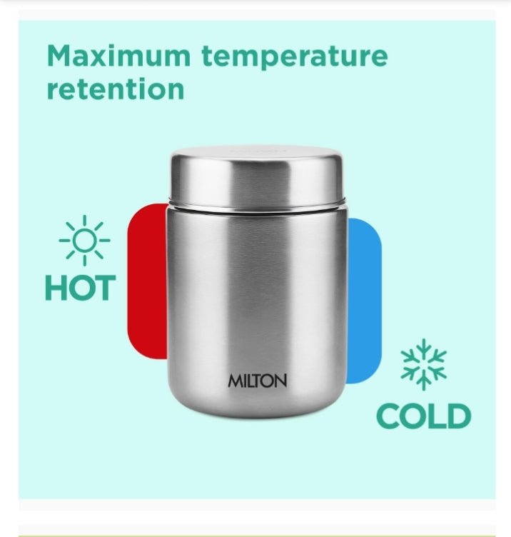Milton Grab N Go 450 Thermosteel Vacuum Insulated Food Jar - Silver (410 ml)
